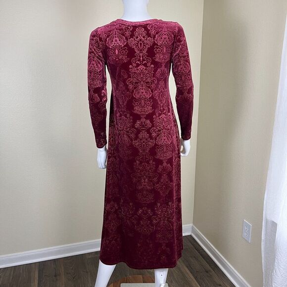 Soft Surroundings Womens Size XS Petite Santiago Embossed Velvet Maxi Dress Boho - Picture 13 of 17